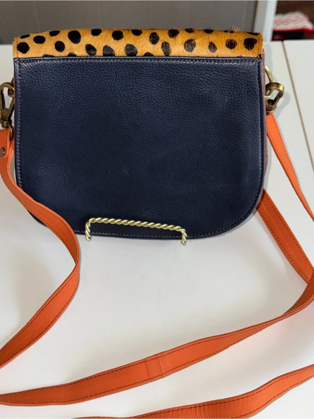 Soruka Mustard Suede & Leopard Print Crossbody with Pink Accent